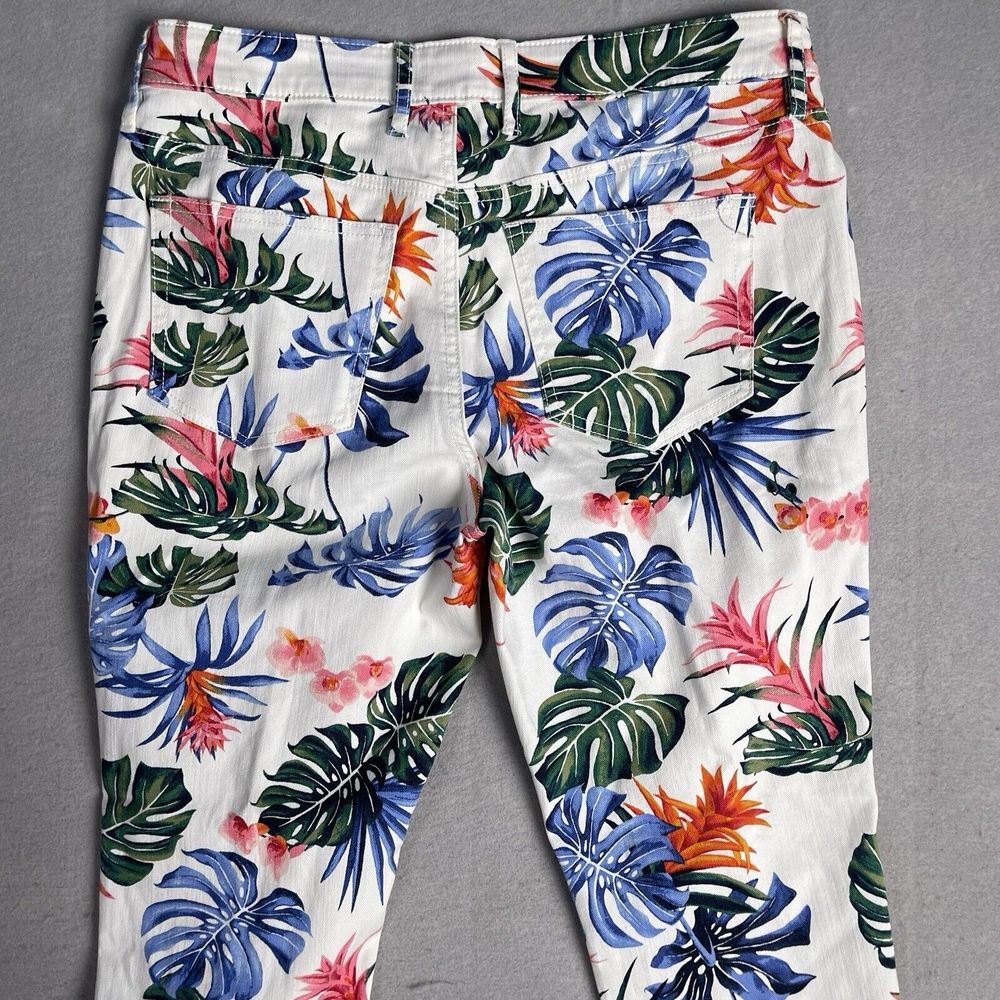 Tommy Bahama Denim Skinny Ankle‎ Floral All Over Stretch Jeans Sz 29x28 White - Picture 10 of 14